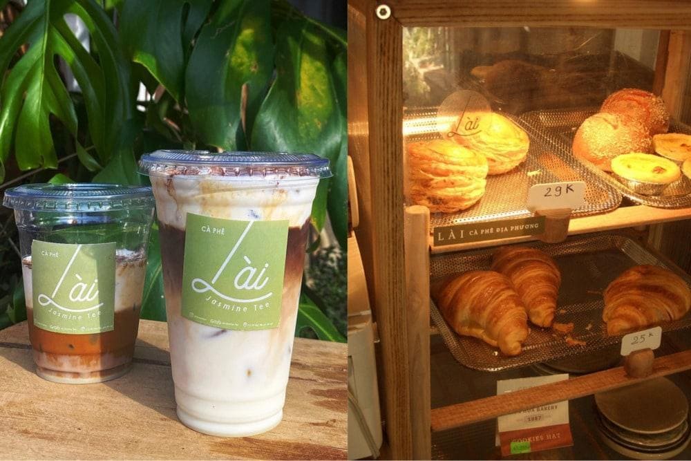 Quán có menu nước đa dạng, kèm nhiều món bánh tráng miệng để thực khách nhâm nhi (Nguồn: Fanpage Lài - Cà phê địa phương)